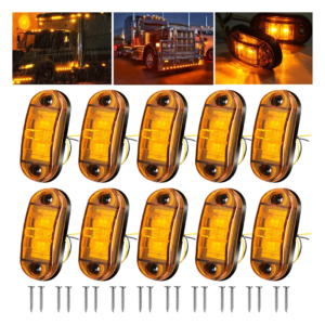 Kit 10 Lanternas LED Lateral Âmbar Caminhão