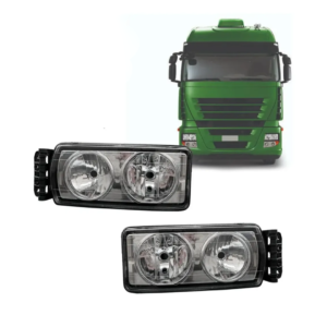 Par Farol Iveco Stralis Tector Fundo Cromado