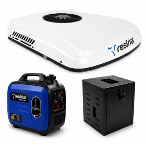 Kit Ar Condicionado Elétrico Q36 Resfriar + Gerador + Caixa Metálica -12V / 24V
